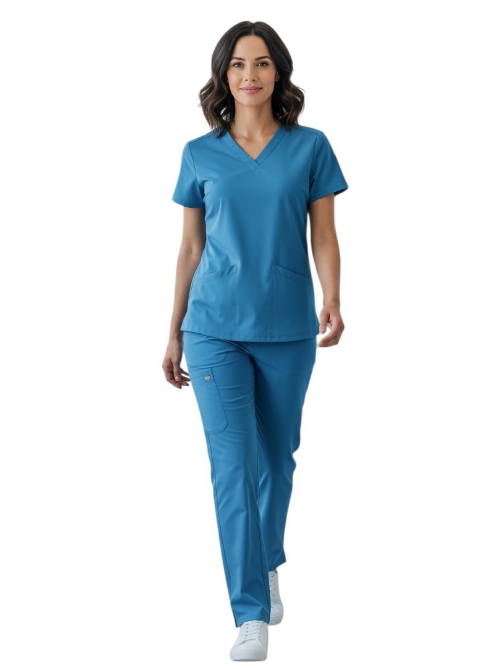 FIGS Blue Scrub Set V-Neck Top & Jogger Pants Medical Nurse Uniform Set Sz XXS